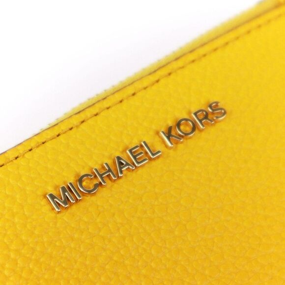 NWT Michael Kors Jet Set Pebble Leather ID Card Coin Wallet Purse Sun - Picture 9 of 9